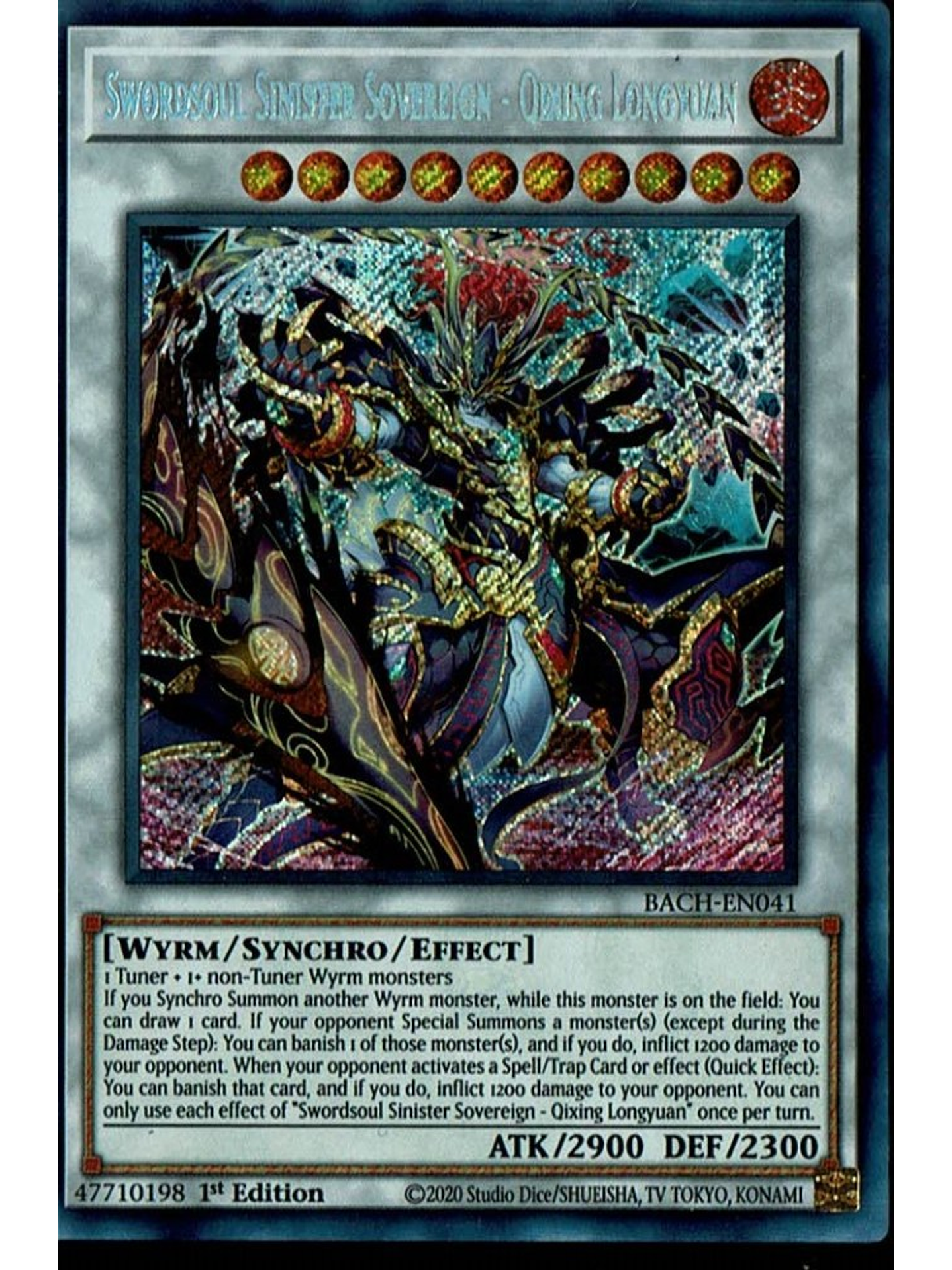 Swordsoul Sinister Sovereign - Qixing Longyuan - BACH-EN041 - Secret Rare 1st Edition 1