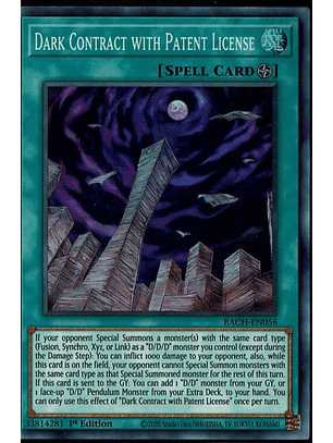 Dark Contract with Patent License - BACH-EN056 - Super Rare 1st Edition