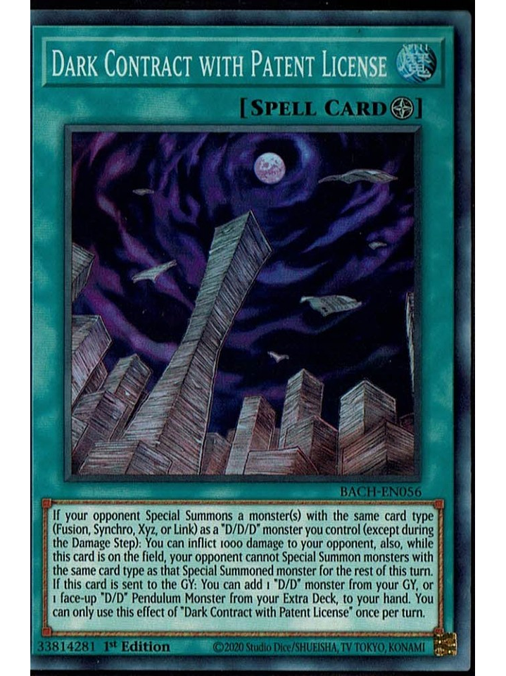 Dark Contract with Patent License - BACH-EN056 - Super Rare 1st Edition 1