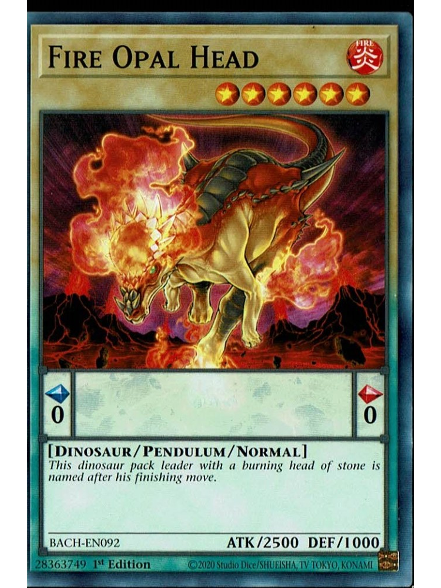 Fire Opal Head - BACH-EN092 - Common 1st Edition 1