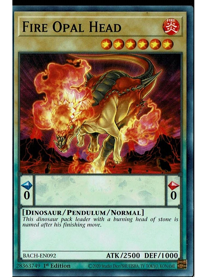 Fire Opal Head - BACH-EN092 - Common 1st Edition 1