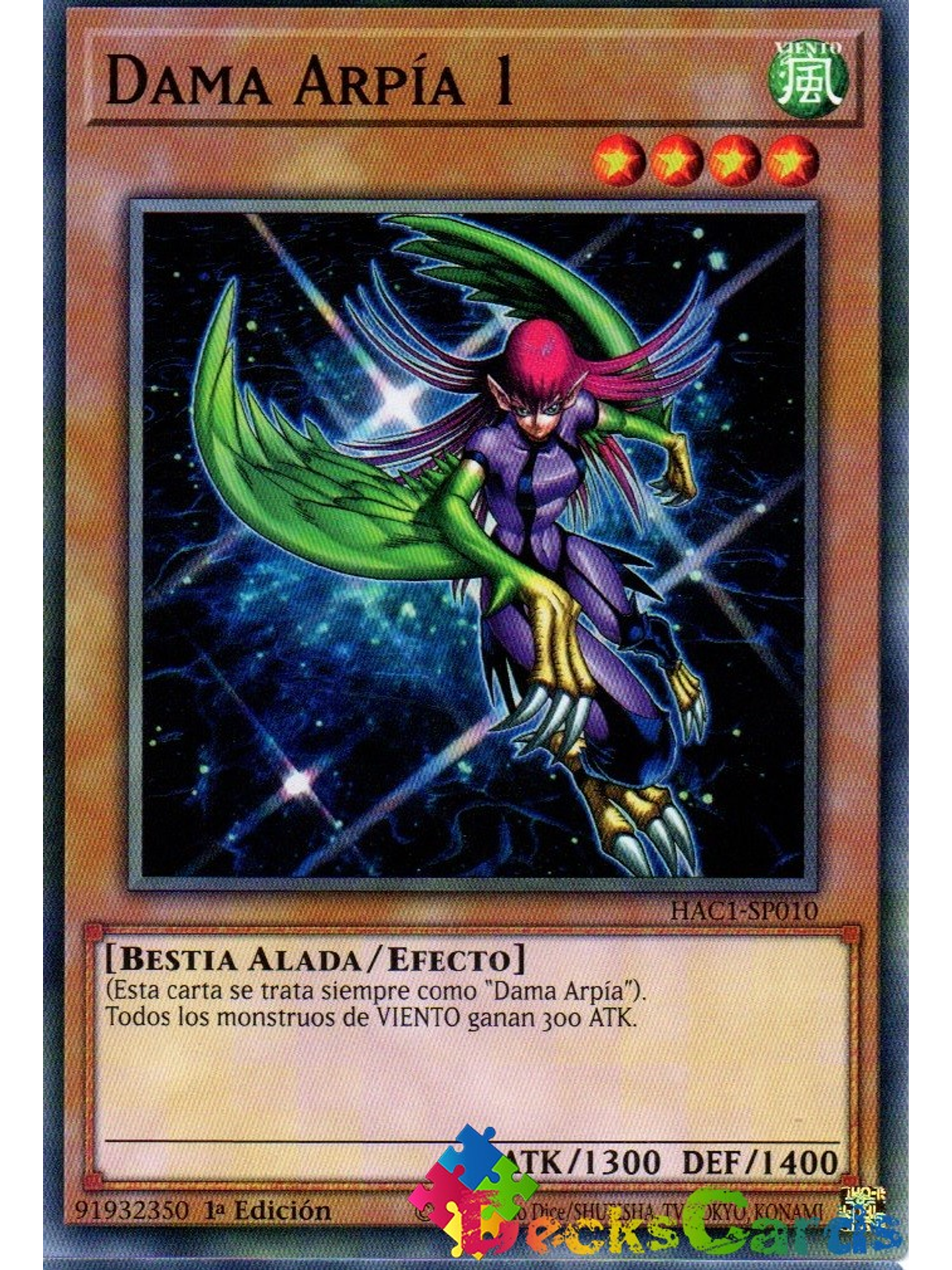 Harpie Lady 1 - HAC1-EN010 - Duel Terminal Normal Parallel Rare 1st Edition 1