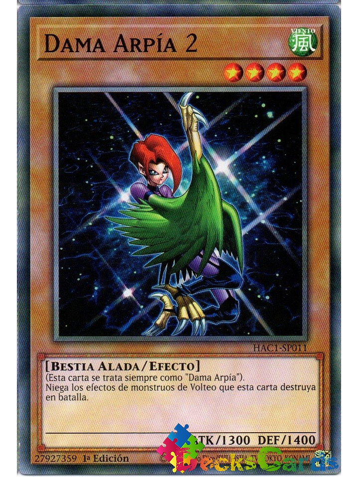 Harpie Lady 2 - HAC1-EN011 - Duel Terminal Normal Parallel Rare 1st Edition 1