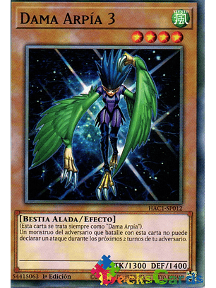 Harpie Lady 3 - HAC1-EN012 - Duel Terminal Normal Parallel Rare 1st Edition