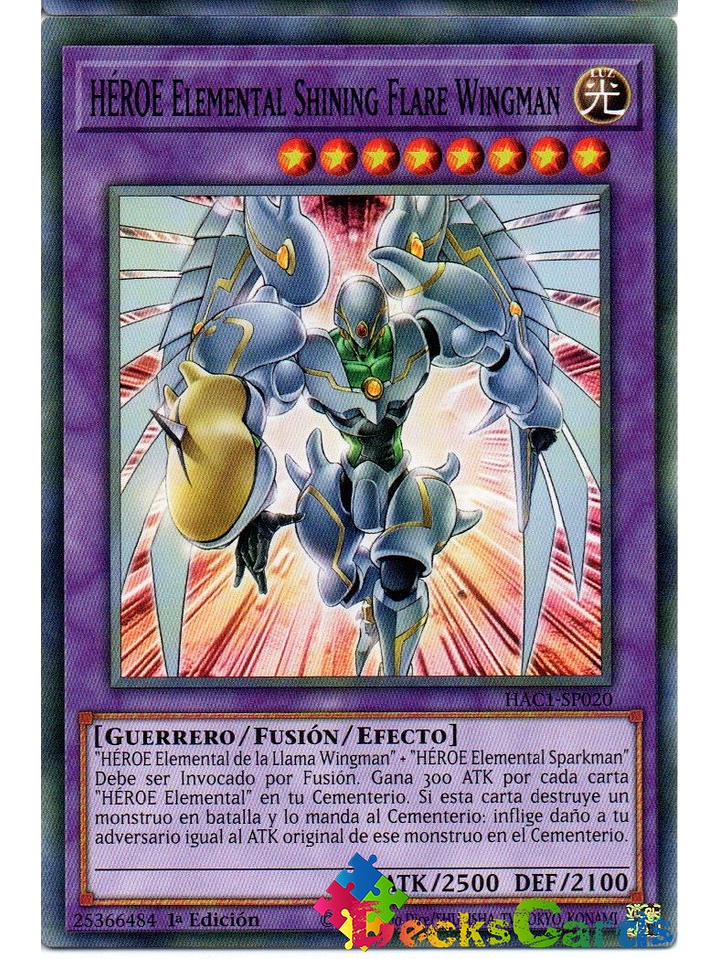 Elemental HERO Shining Flare Wingman - HAC1-EN020 - Common 1st Edition 1