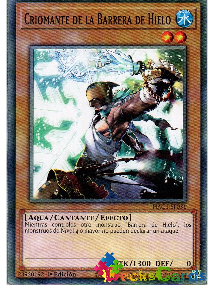 Cryomancer of the Ice Barrier - HAC1-EN031 - Duel Terminal Normal Parallel Rare 1st Edition 1
