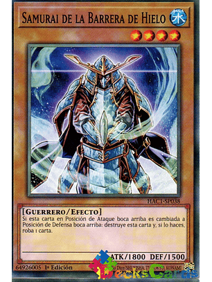 Samurai of the Ice Barrier - HAC1-EN038 - Duel Terminal Normal Parallel Rare 1st Edition
