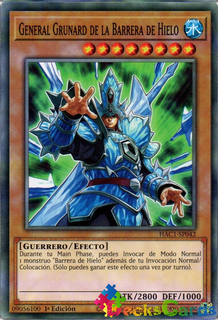 General Grunard of the Ice Barrier - HAC1-EN042 - Duel Terminal Normal Parallel Rare 1st Edition