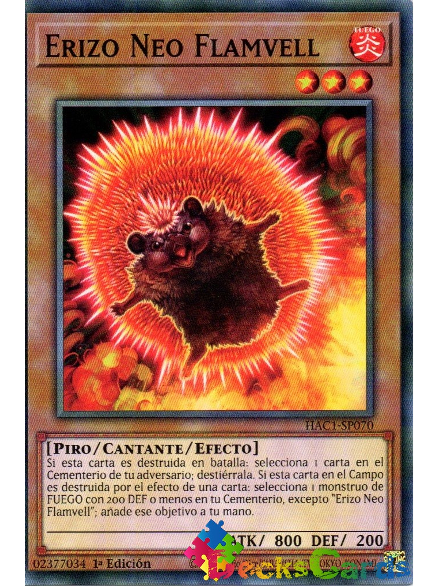 Neo Flamvell Hedgehog - HAC1-EN070 - Common 1st Edition 1