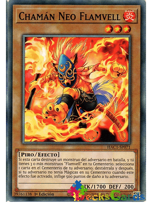 Neo Flamvell Shaman - HAC1-EN071 - Duel Terminal Normal Parallel Rare 1st Edition