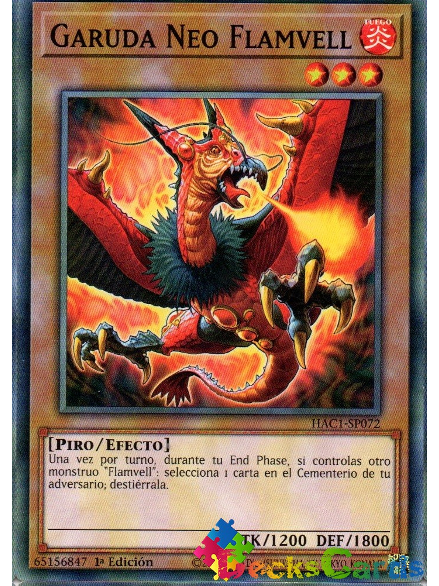 Neo Flamvell Garuda - HAC1-EN072 - Duel Terminal Normal Parallel Rare 1st Edition 1