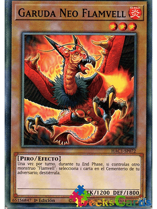 Neo Flamvell Garuda - HAC1-EN072 - Duel Terminal Normal Parallel Rare 1st Edition