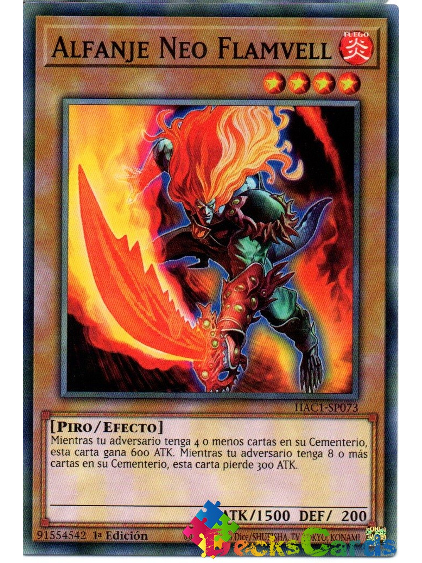 Neo Flamvell Sabre - HAC1-EN073 - Duel Terminal Normal Parallel Rare 1st Edition 1
