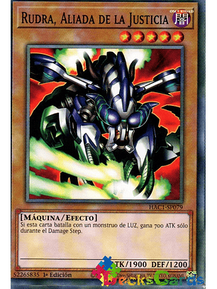 Ally of Justice Rudra - HAC1-EN079 - Duel Terminal Common Parallel 1st Edition