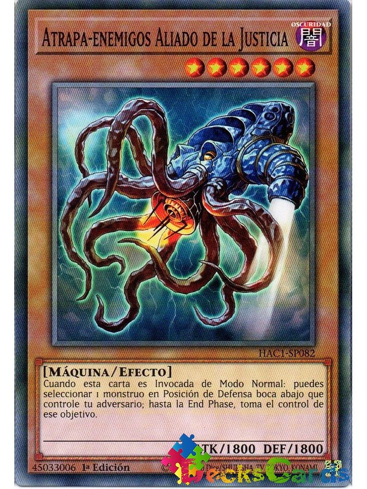 Ally of Justice Enemy Catcher - HAC1-EN082 - Duel Terminal Normal Parallel Rare 1st Edition 1