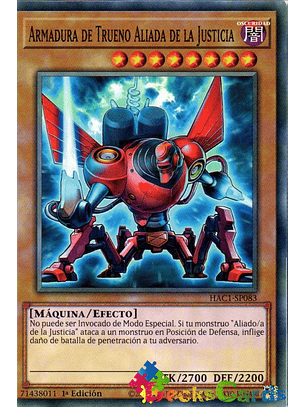 Ally of Justice Thunder Armor - HAC1-EN083 - Duel Terminal Common Parallel 1st Edition