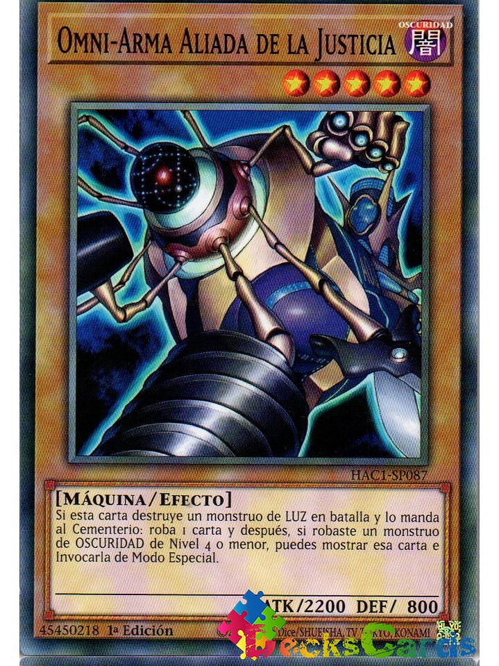 Ally of Justice Omni-Weapon - HAC1-EN087 - Duel Terminal Normal Parallel Rare 1st Edition 1