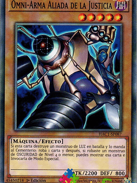 Ally of Justice Omni-Weapon - HAC1-EN087 - Duel Terminal Normal Parallel Rare 1st Edition