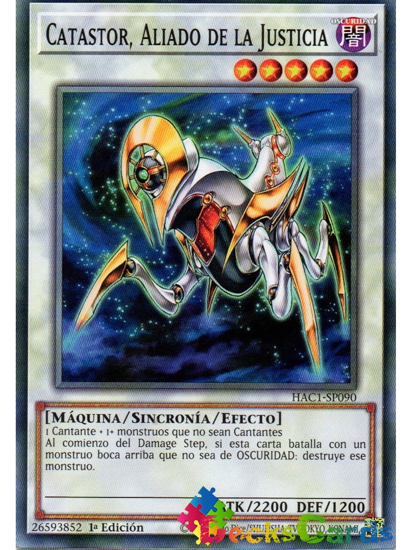 Ally of Justice Catastor - HAC1-EN090 - Duel Terminal Normal Parallel Rare 1st Edition 1