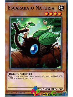Naturia Beetle - HAC1-EN093 - Duel Terminal Normal Parallel Rare 1st Edition