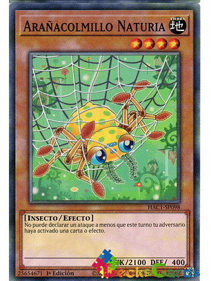 Naturia Spiderfang - HAC1-EN098 - Duel Terminal Normal Parallel Rare 1st Edition