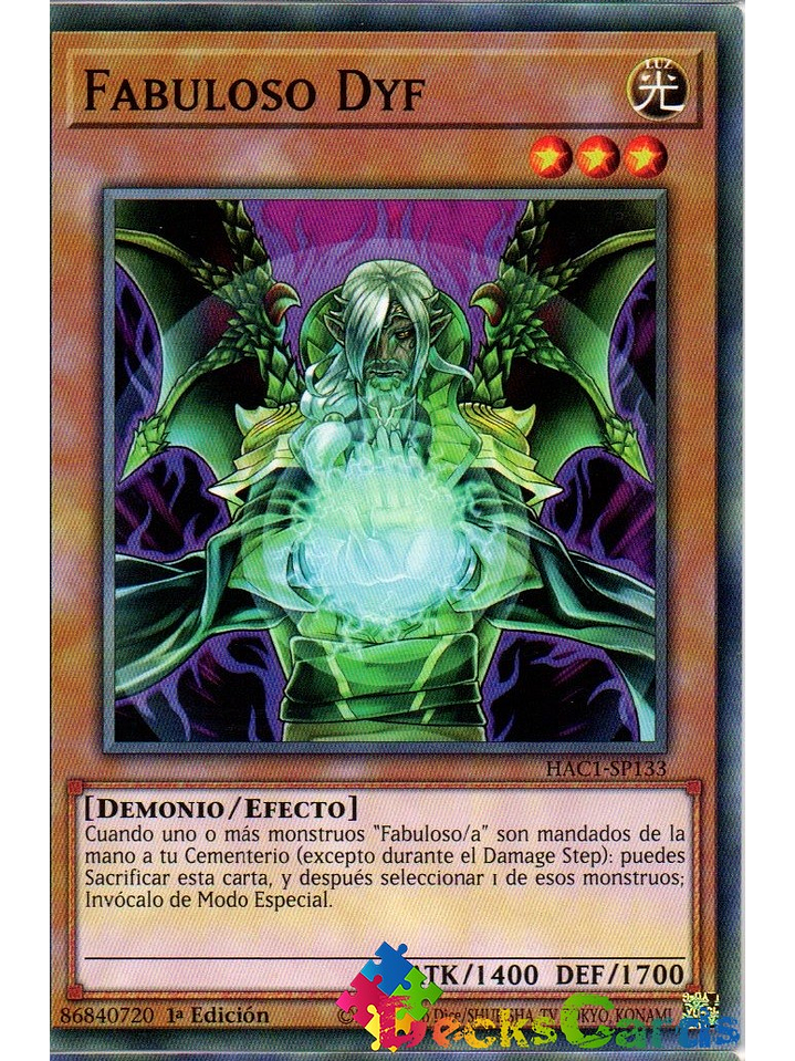 Fabled Dyf - HAC1-EN133 - Duel Terminal Normal Parallel Rare 1st Edition 1