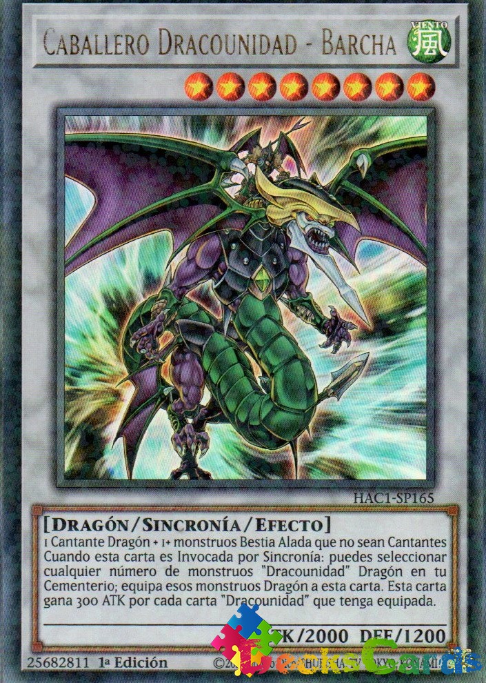 Dragunity Knight - Barcha - HAC1-EN165 - Duel Terminal Ultra Parallel Rare 1st Edition