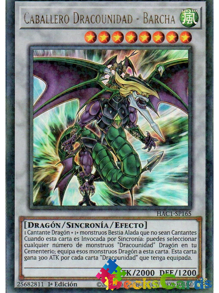 Dragunity Knight - Barcha - HAC1-EN165 - Duel Terminal Ultra Parallel Rare 1st Edition 1