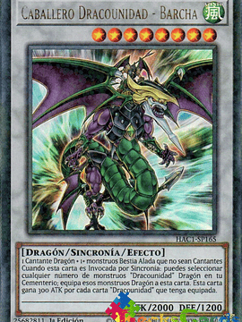Dragunity Knight - Barcha - HAC1-EN165 - Duel Terminal Ultra Parallel Rare 1st Edition