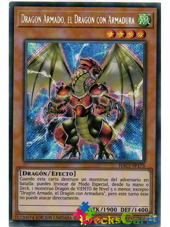 Armed Dragon, the Armored Dragon - HAC1-EN173 - Secret Rare 1st Edition 1