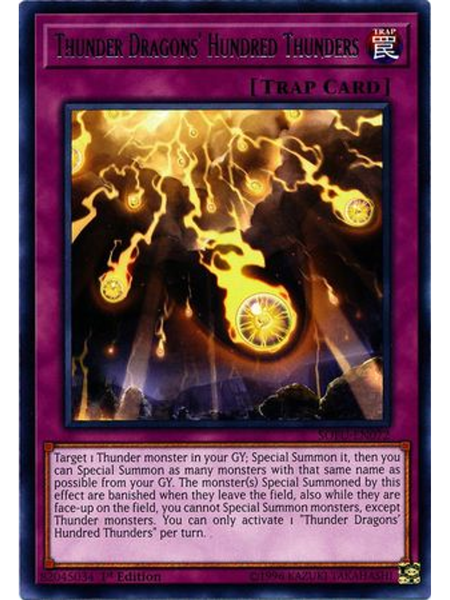 Thunder Dragons' Hundred Thunders - SOFU-EN072 - Rare 1st Edition 1