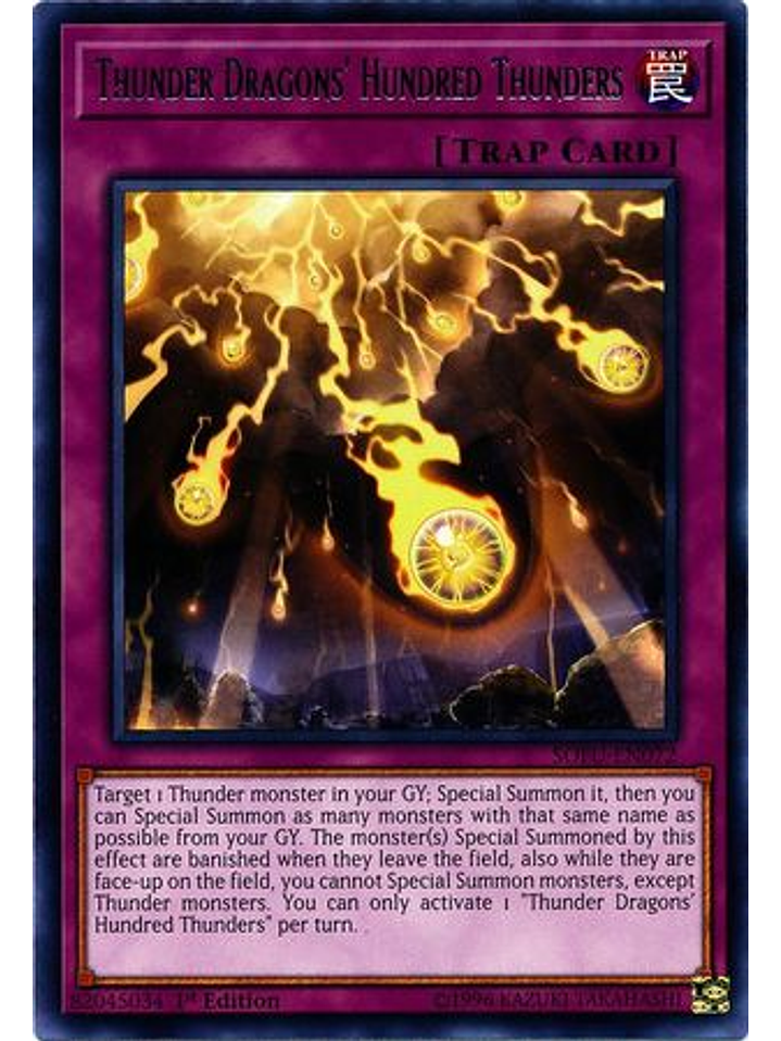 Thunder Dragons' Hundred Thunders - SOFU-EN072 - Rare 1st Edition 1