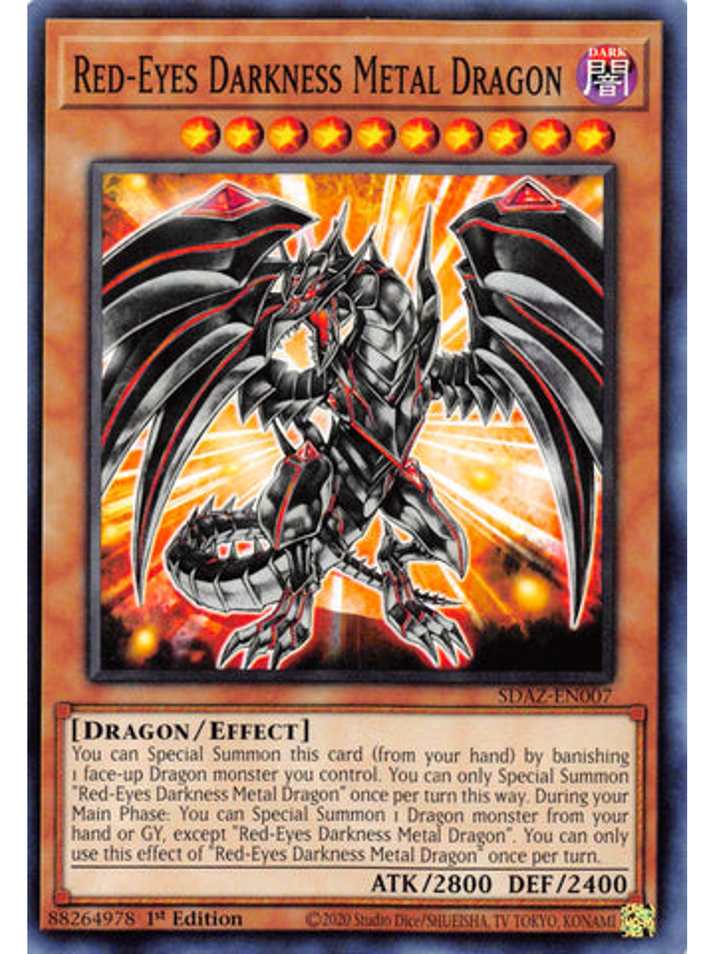 Red-Eyes Darkness Metal Dragon - SDAZ-EN007 - Common 1st Edition 1