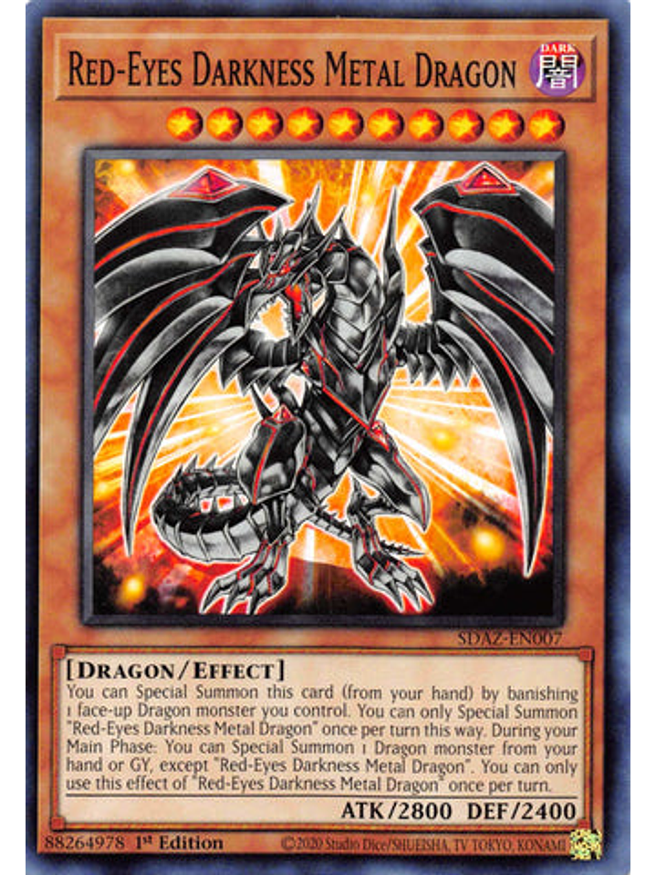 Red-Eyes Darkness Metal Dragon - SDAZ-EN007 - Common 1st Edition 1