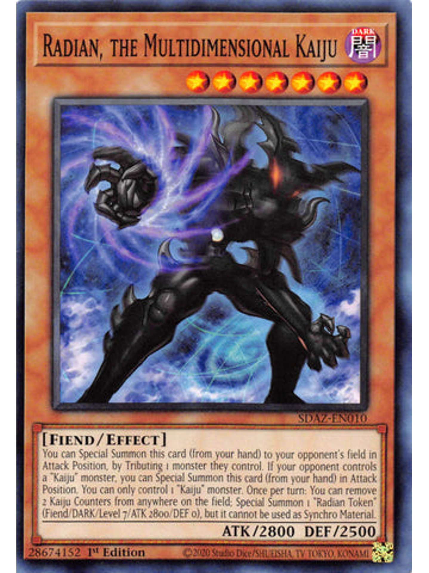 Radian, the Multidimensional Kaiju - SDAZ-EN010 - Common 1st Edition 1