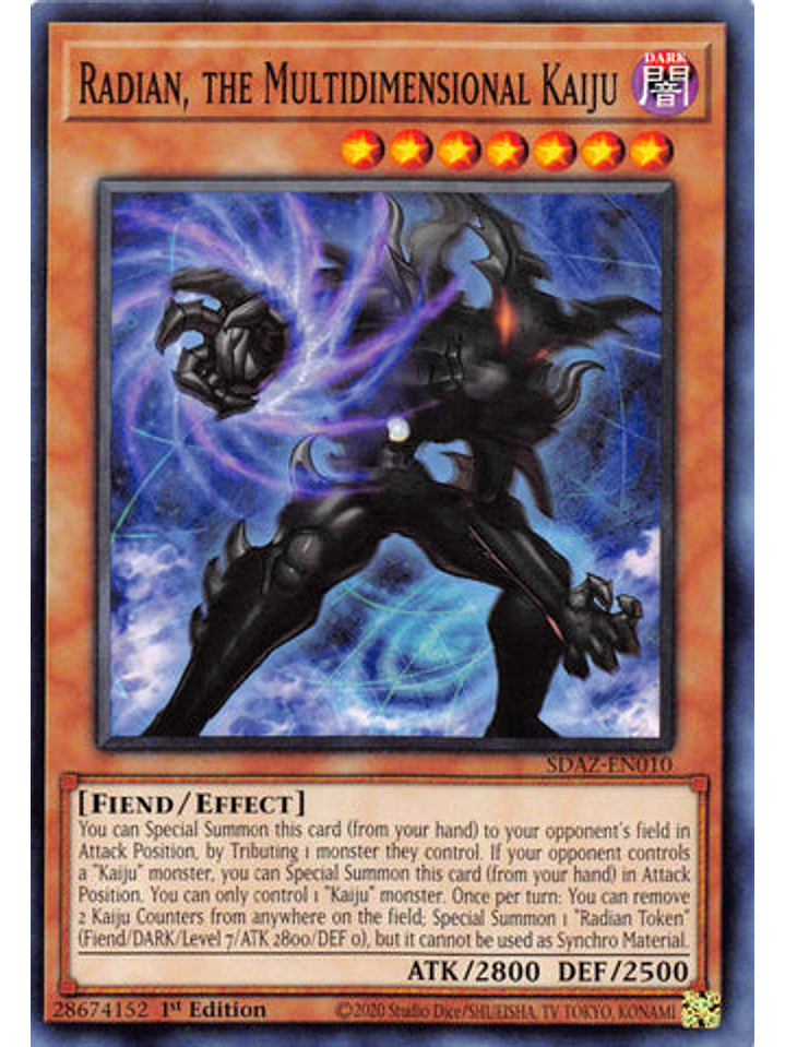 Radian, the Multidimensional Kaiju - SDAZ-EN010 - Common 1st Edition 1