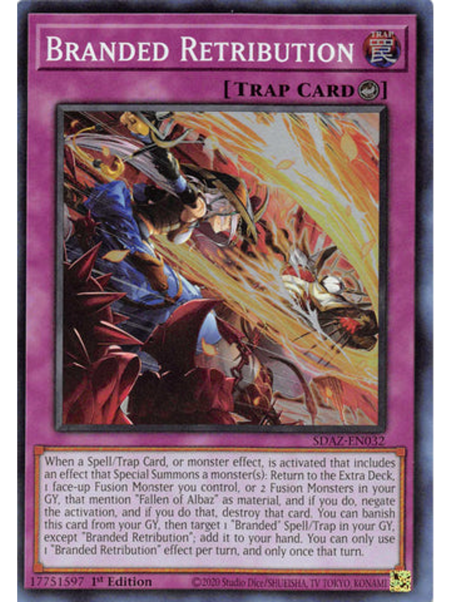 Branded Retribution - SDAZ-EN032 - Super Rare 1st Edition 1