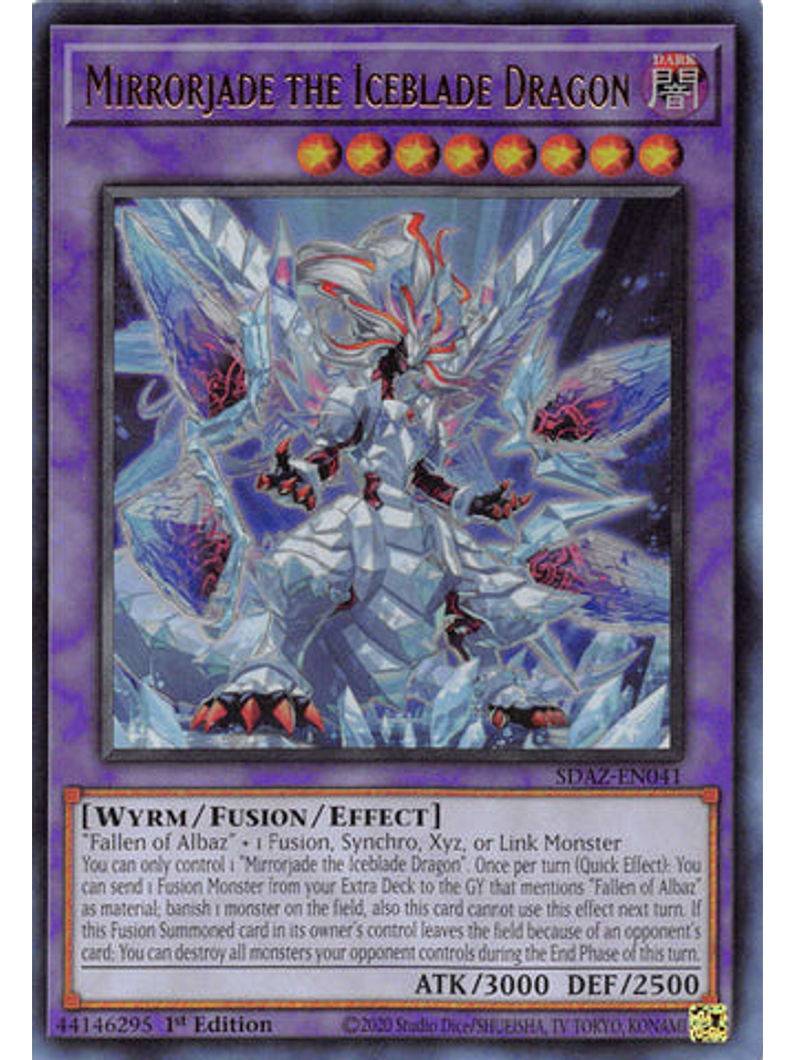 Mirrorjade the Iceblade Dragon - SDAZ-EN041 - Ultra Rare 1st Edition 1