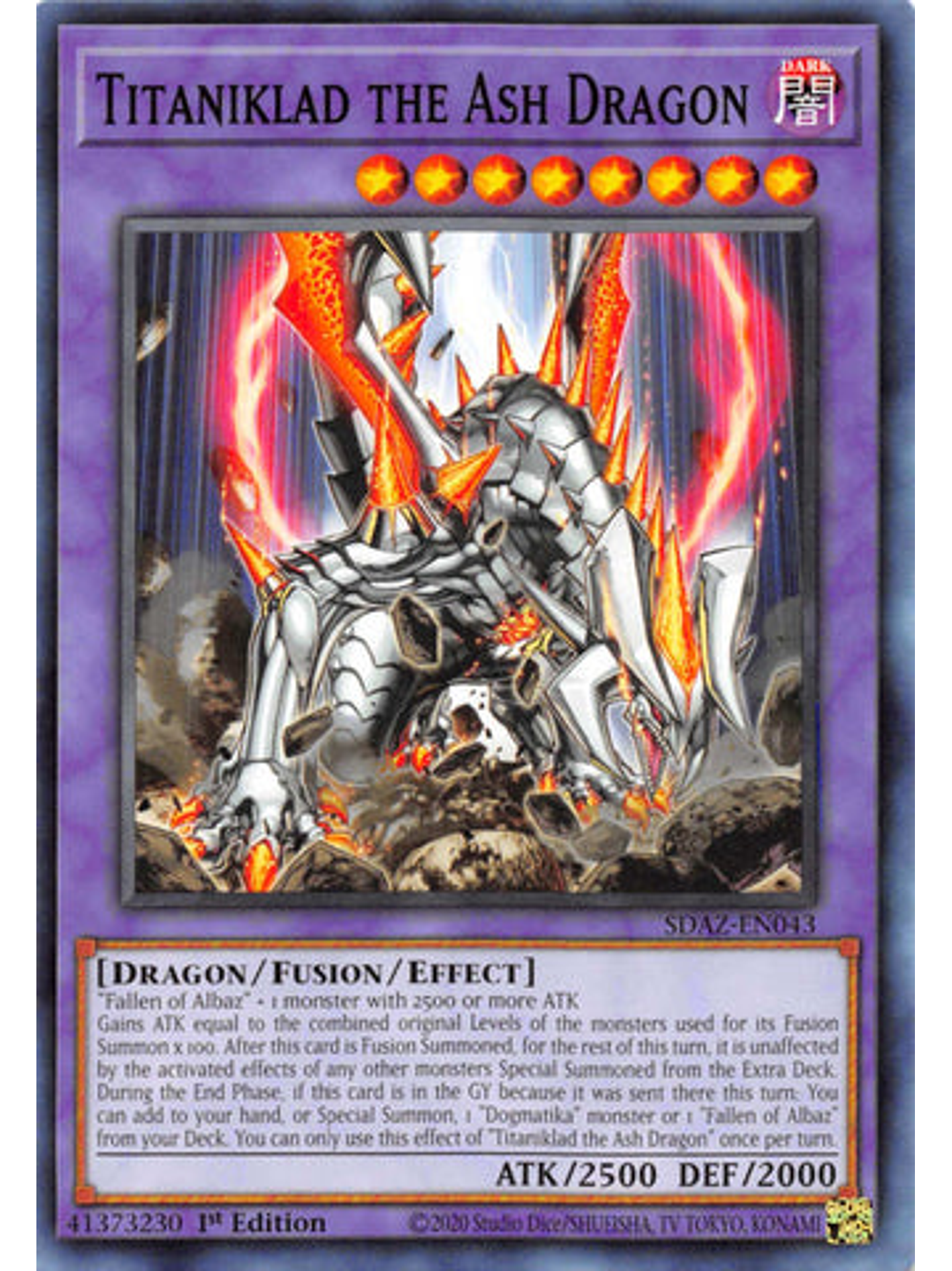 Titaniklad the Ash Dragon - SDAZ-EN043 - Common 1st Edition 1