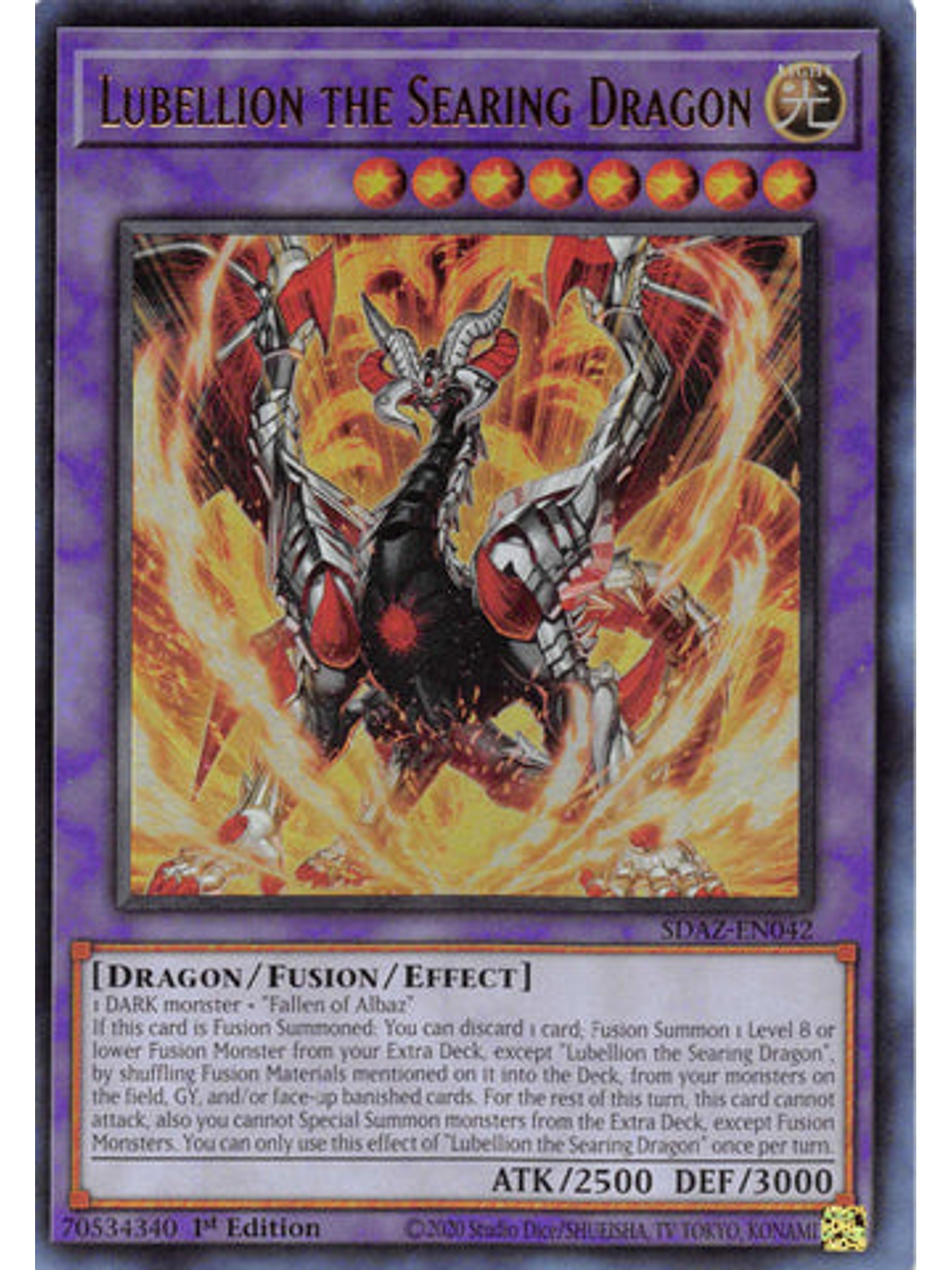 Lubellion the Searing Dragon - SDAZ-EN042 - Ultra Rare 1st Edition 1
