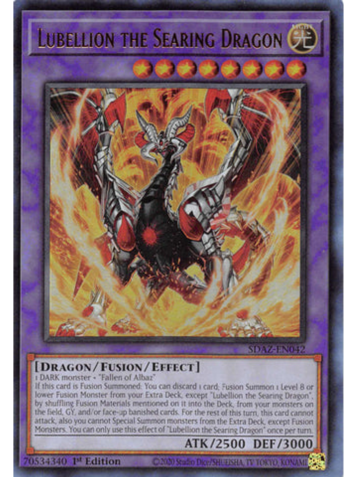 Lubellion the Searing Dragon - SDAZ-EN042 - Ultra Rare 1st Edition 1