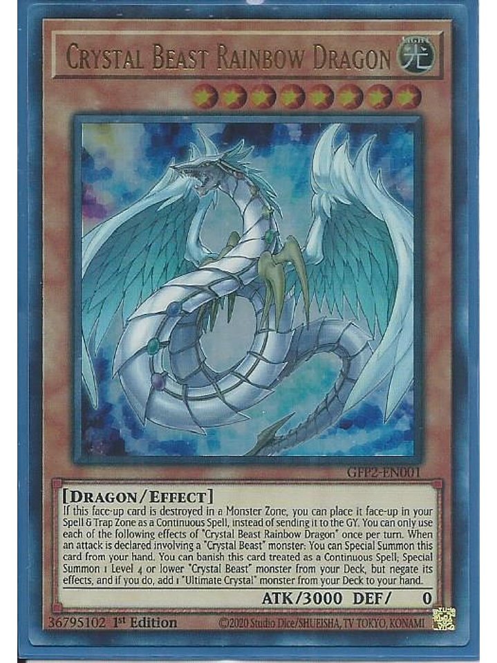 Crystal Beast Rainbow Dragon - GFP2-EN001 - Ultra Rare 1st Edition 1