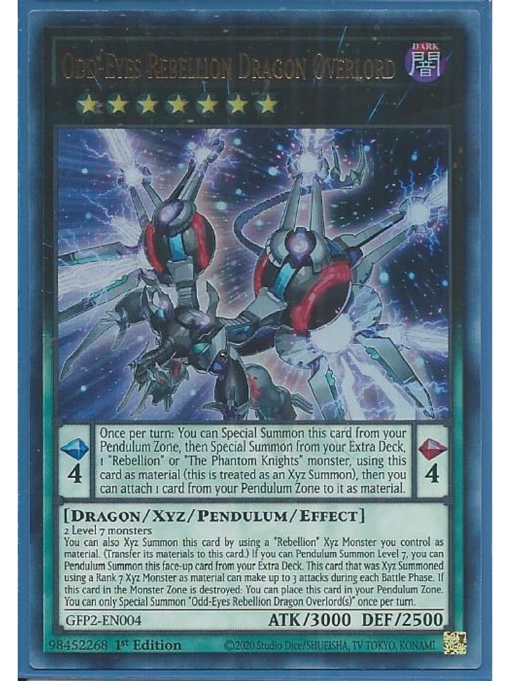Odd-Eyes Rebellion Dragon Overlord - GFP2-EN004 - Ultra Rare 1st Edition 1