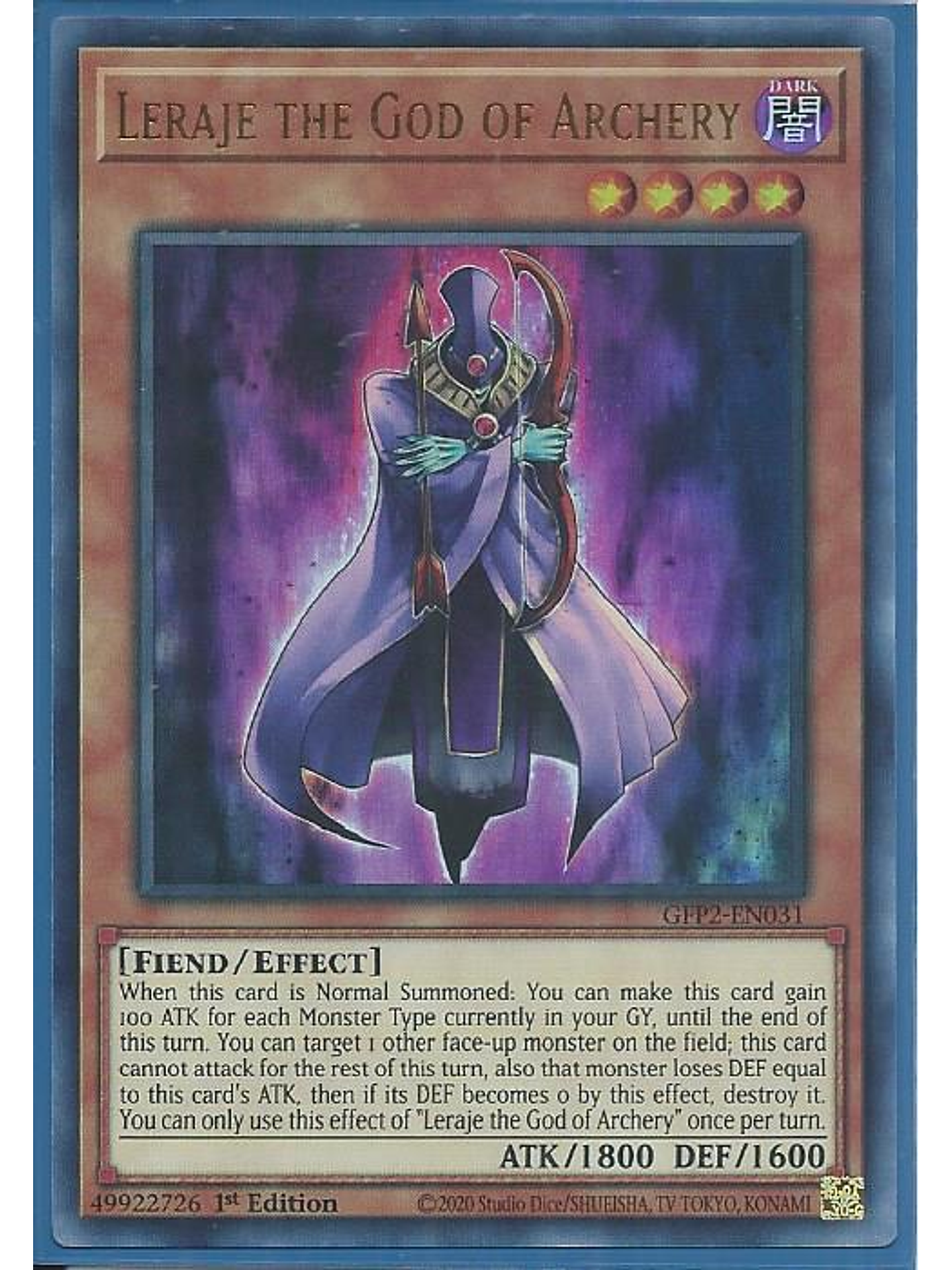 Leraje the God of Archery - GFP2-EN031 - Ultra Rare 1st Edition 1