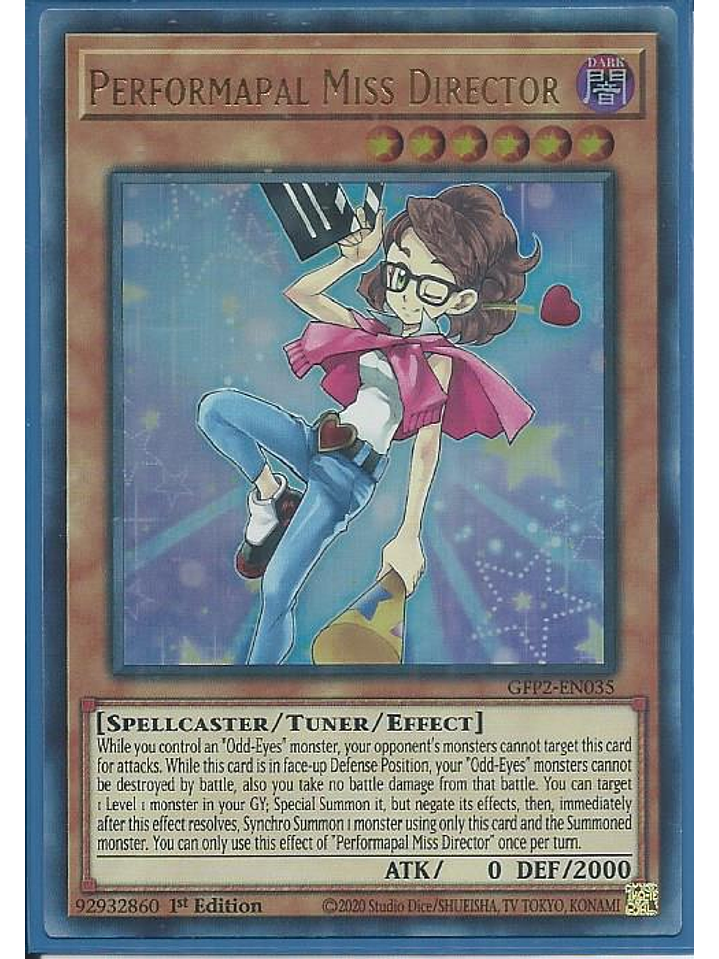Performapal Miss Director - GFP2-EN035 - Ultra Rare 1st Edition 1