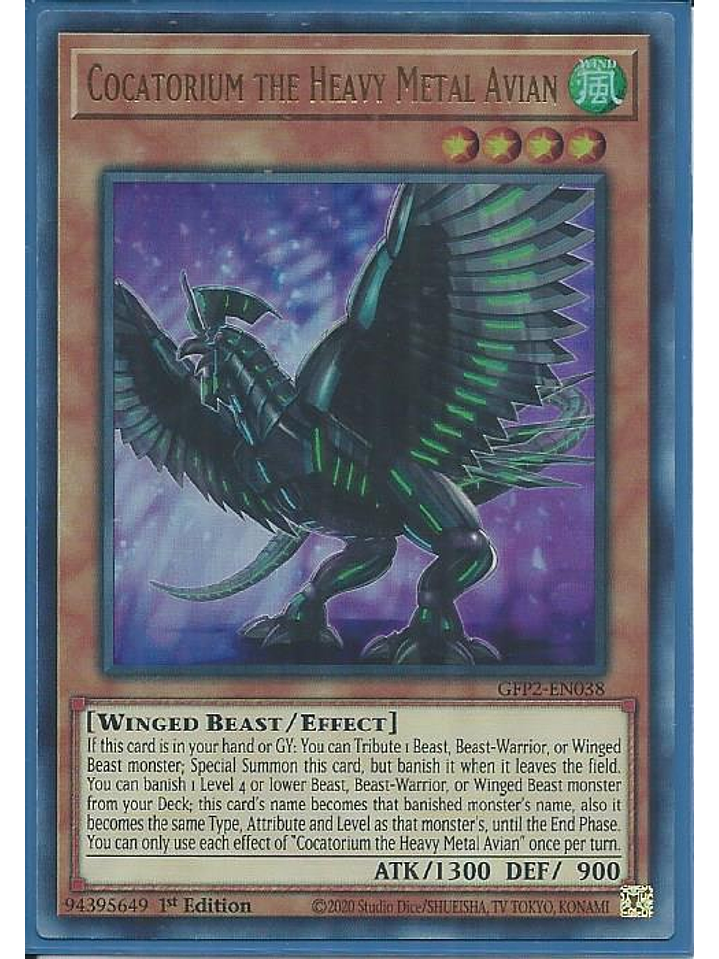 Cocatorium the Heavy Metal Avian - GFP2-EN038 - Ultra Rare 1st Edition 1