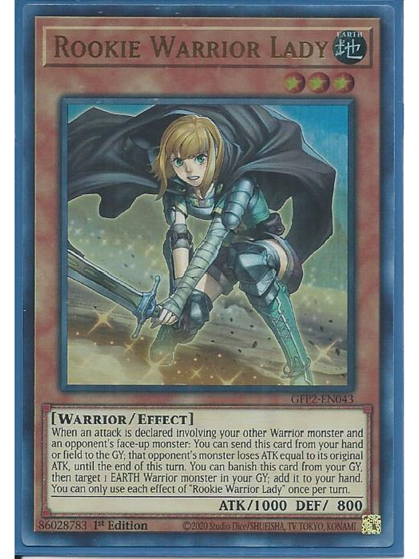 Rookie Warrior Lady - GFP2-EN043 - Ultra Rare 1st Edition 1