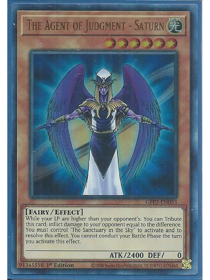 The Agent of Judgment - Saturn - GFP2-EN053 - Ultra Rare 1st Edition 1