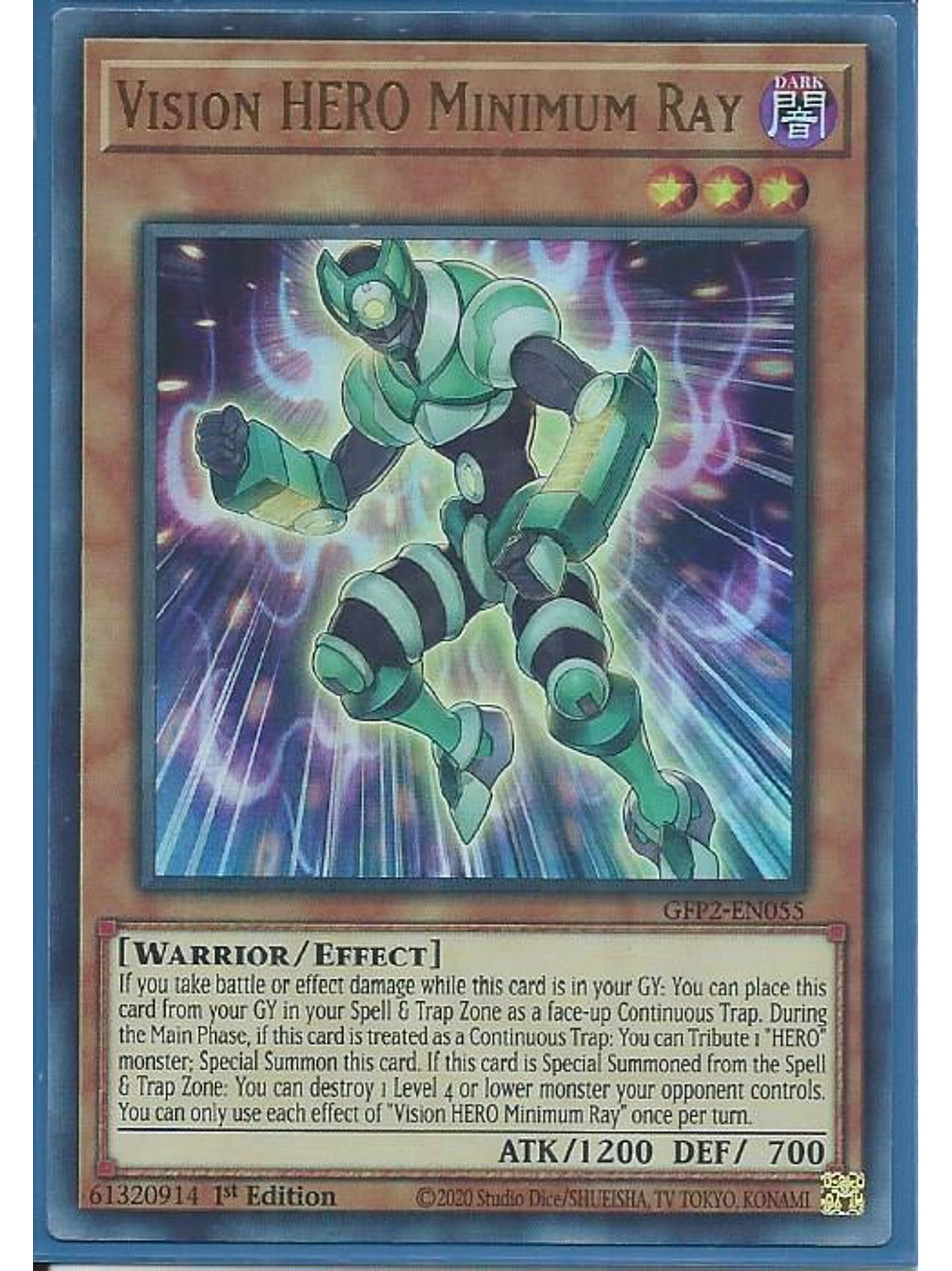 Vision HERO Minimum Ray - GFP2-EN055 - Ultra Rare 1st Edition 1