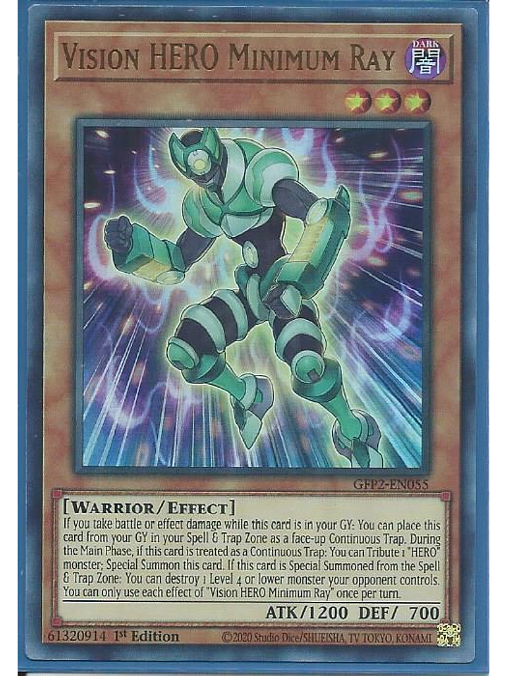 Vision HERO Minimum Ray - GFP2-EN055 - Ultra Rare 1st Edition 1